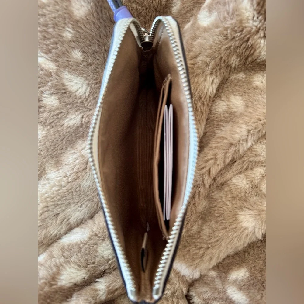 Coach Cream Pouch with Blueberry Design - Picture 3 of 4